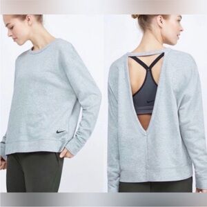 Nike Dri-fit Gray Sweatshirt - open back